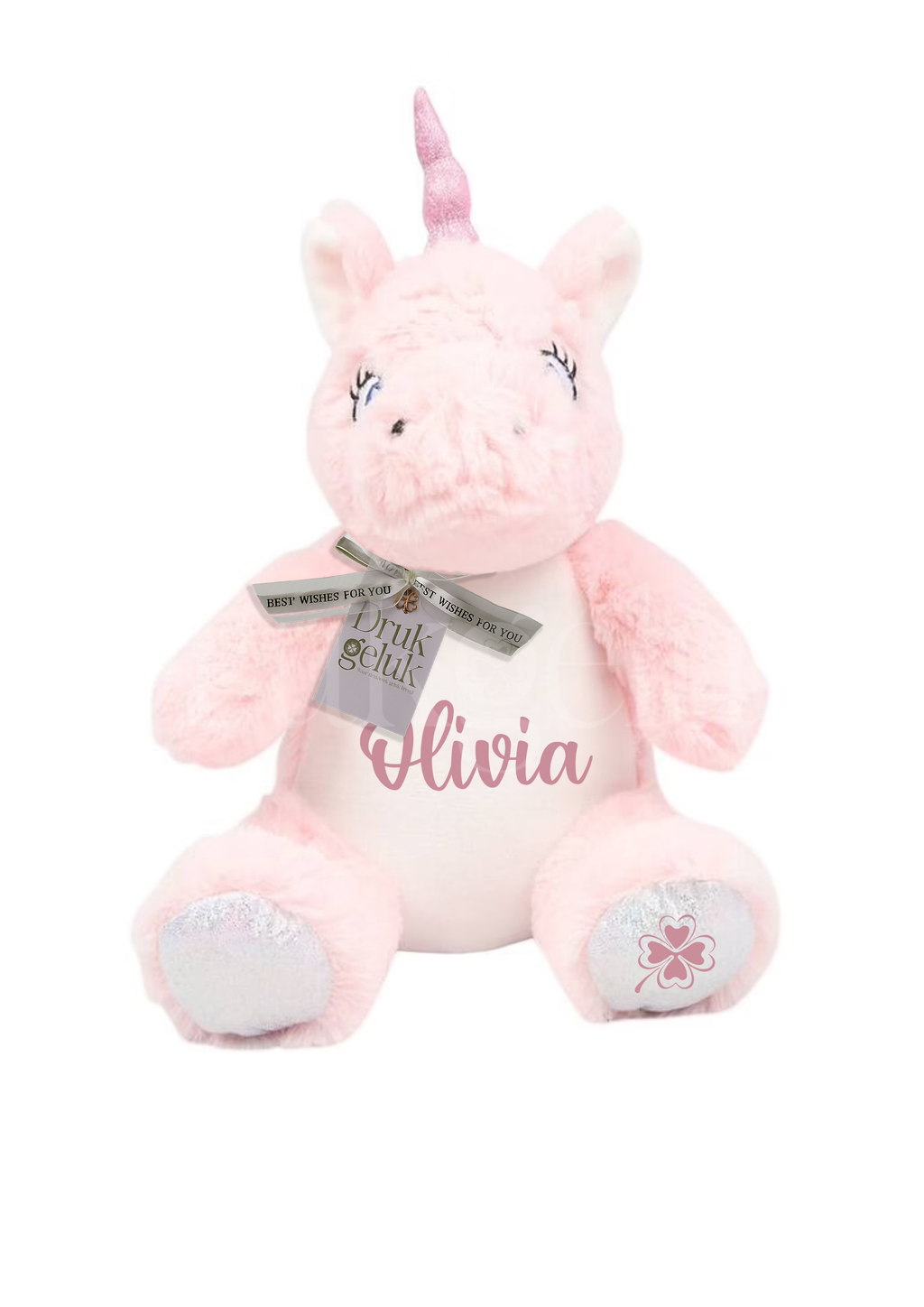 Wensknuffel Eenhoorn roze 23 cm - Drukgeluk