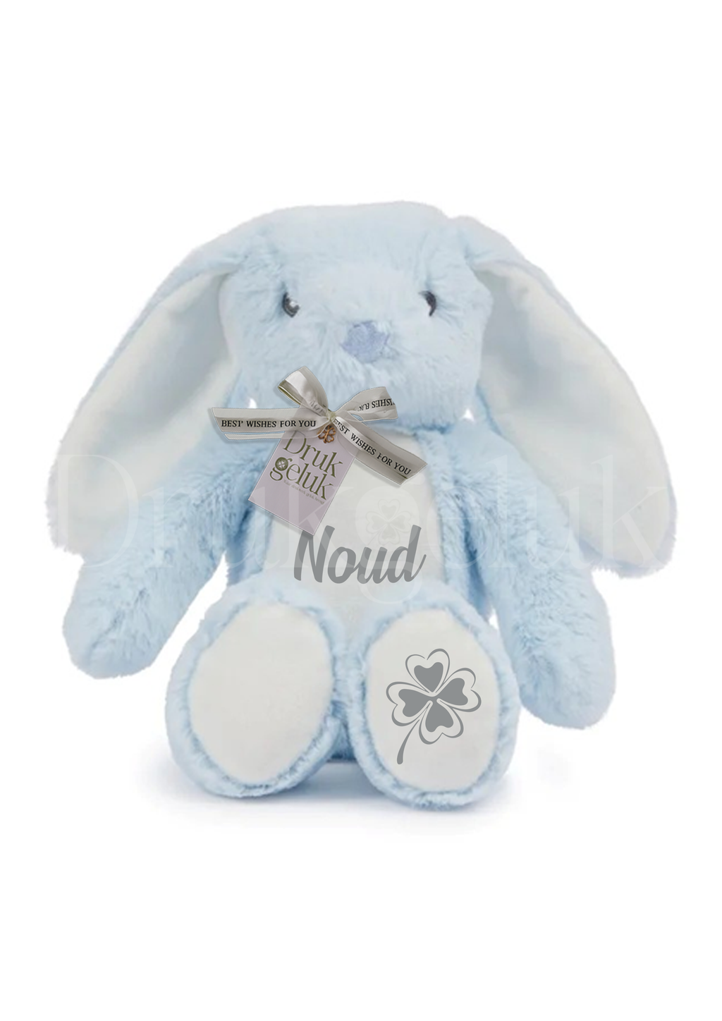 Wensknuffel Konijn blauw 23cm - Drukgeluk
