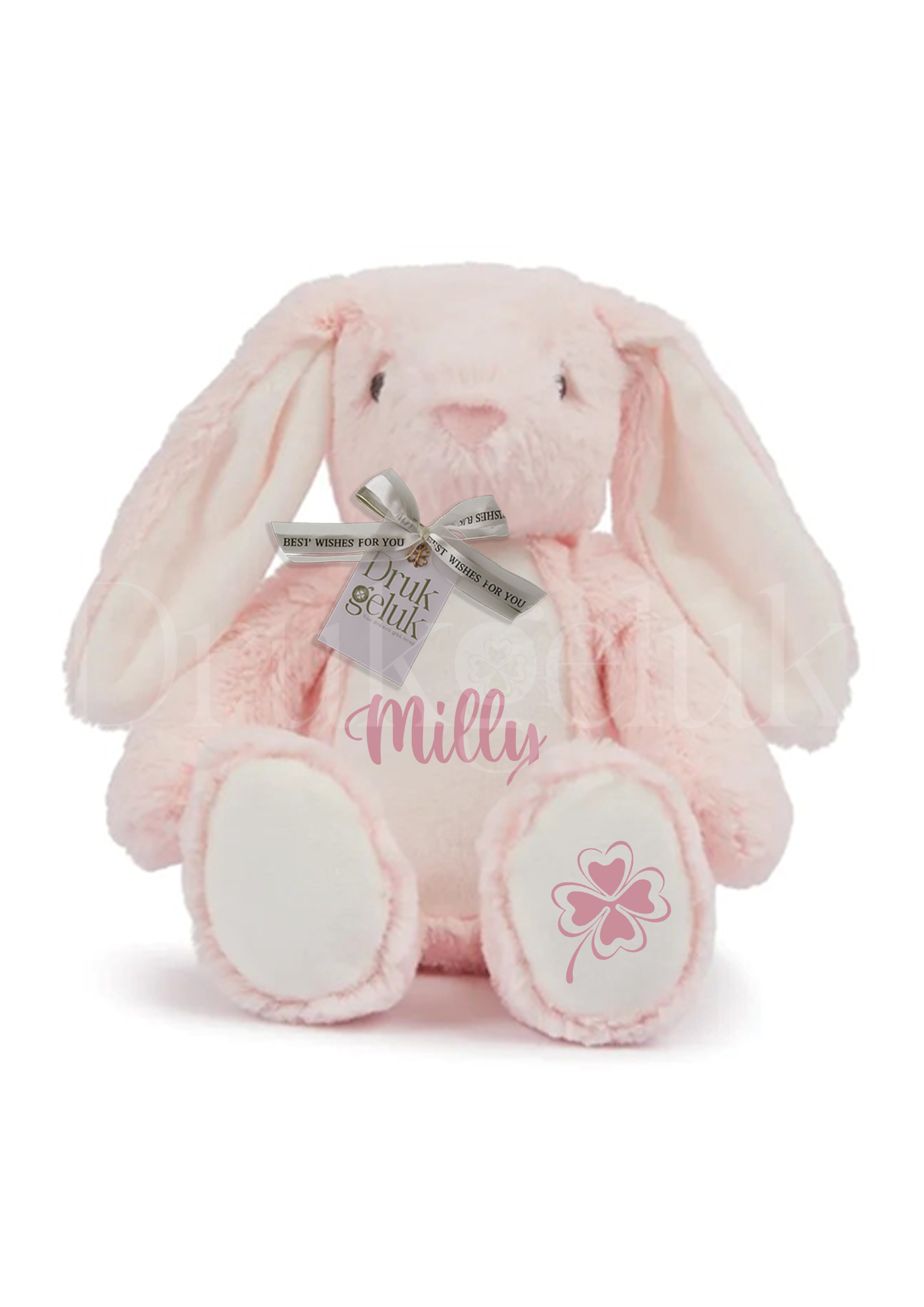 Wensknuffel Konijn roze 23cm - Drukgeluk