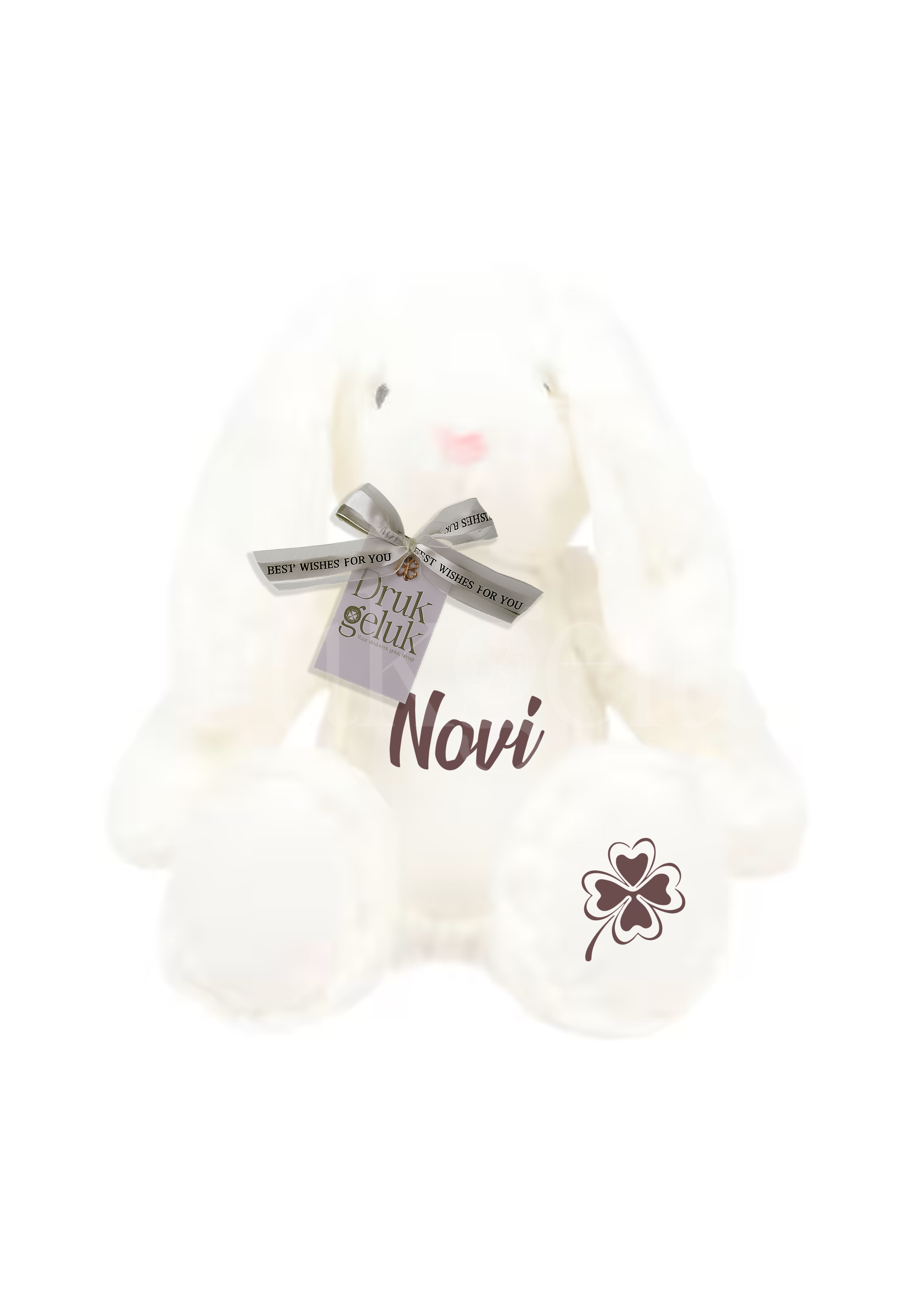 Wensknuffel Konijn wit 23cm - Drukgeluk