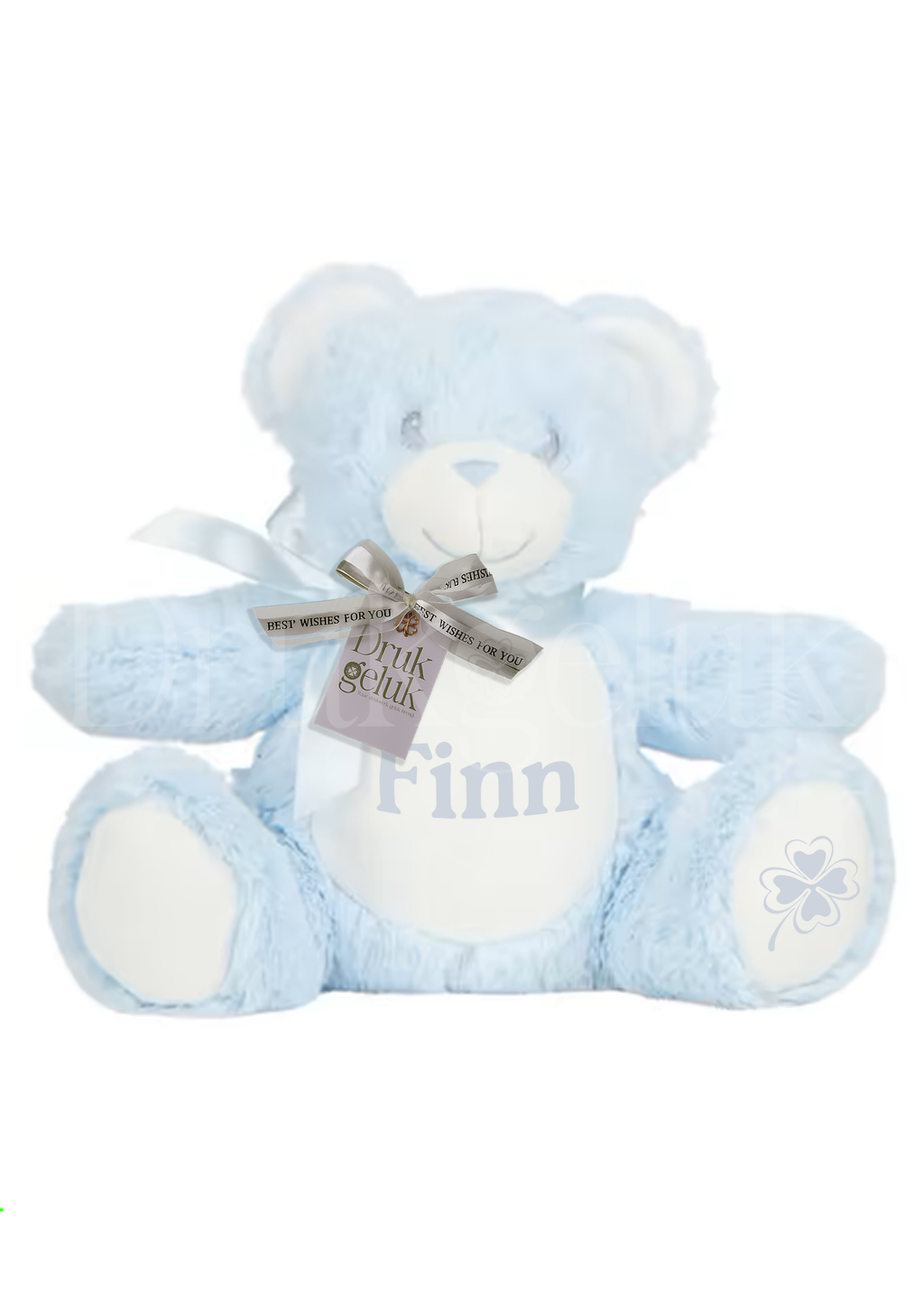 Wensknuffel Teddy blauw 23cm - Drukgeluk