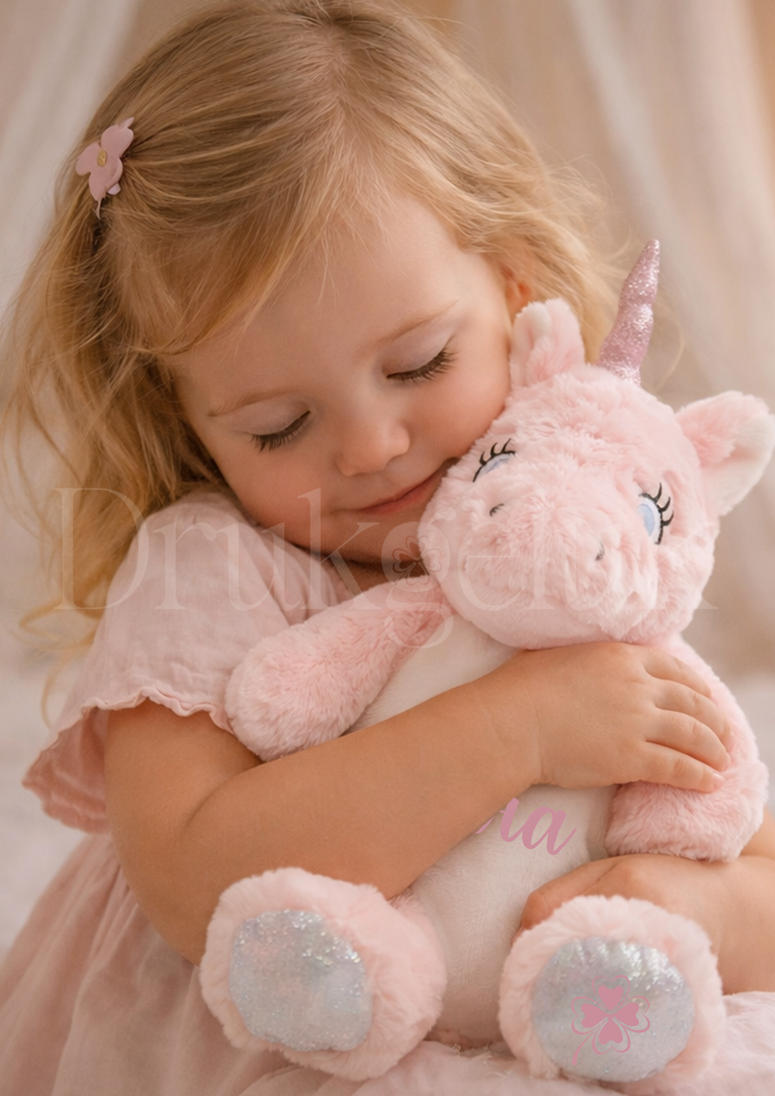 Wensknuffel Eenhoorn roze 23 cm - Drukgeluk