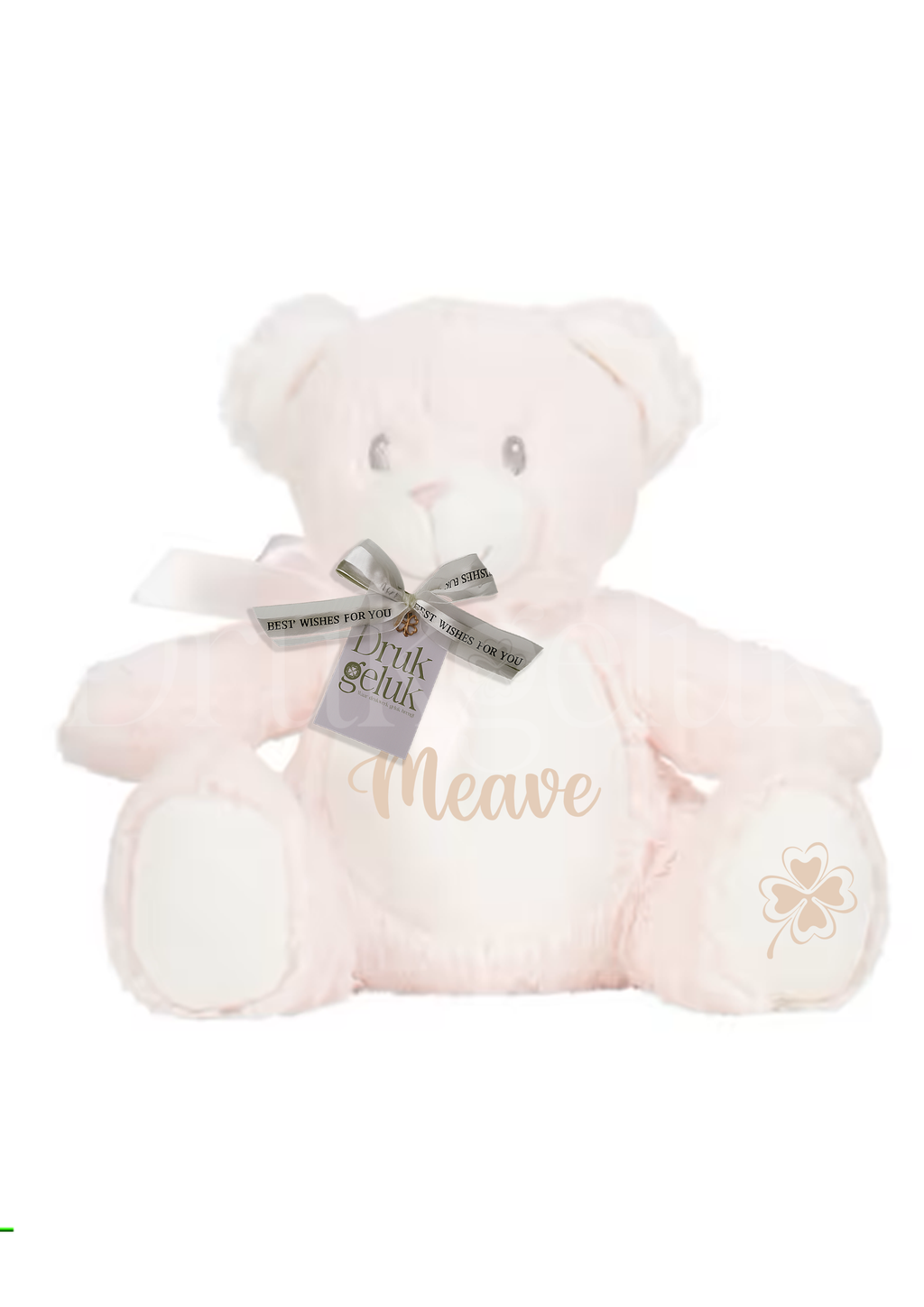 Wensknuffel Teddy roze 23cm - Drukgeluk